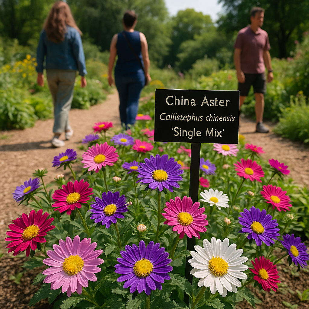 Callistephus chinensis (Aster, China 'Single Mix')