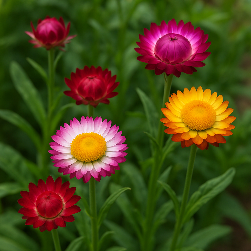 HELICHRYSUM bracteatum (Strawflower, Tall Mixed)