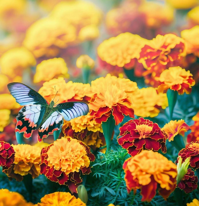 TAGETES patula 'Sparky Mix' (French Marigold - Sparky Mix)