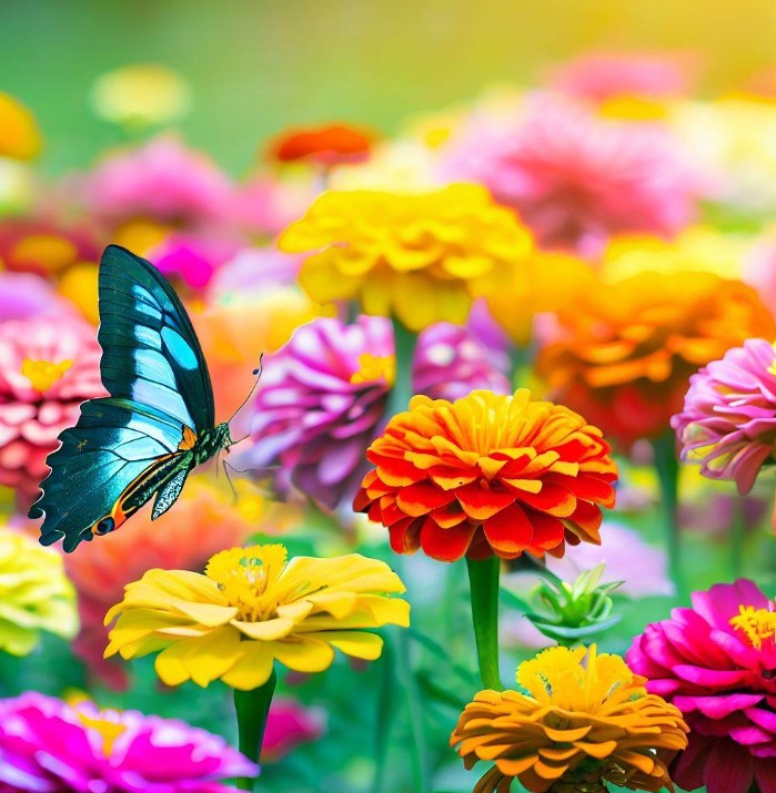 Zinnia elegans (Zinnia Rainbow Mix)