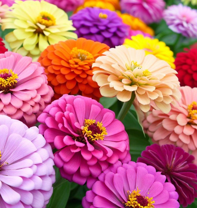 Zinnia elegans (Zinnia Rainbow Mix)