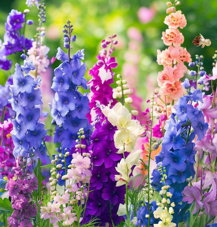 DELPHINIUM consolida 'Imperial Mix' (Rocket Larkspur, Mixed)