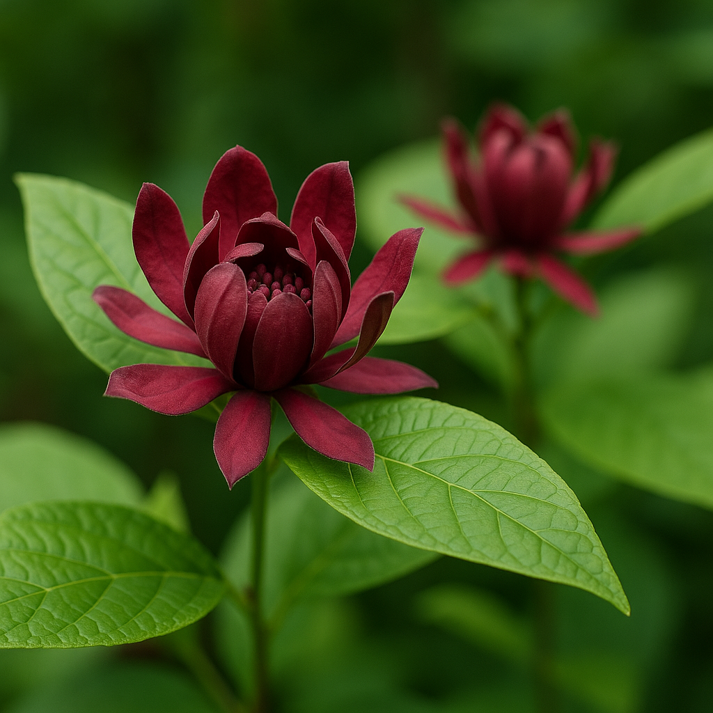 Calycanthus floridus (Carolina Allspice, Strawberry Shrub, Sweet Betsy, Sweet Shrub, Pineapple Shrub)