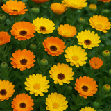 Calendula offinalis (Calendula, Dwarf Mixed: Fiesta Gitana)