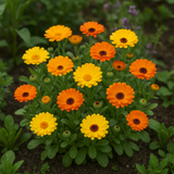 Calendula offinalis (Calendula, Dwarf Mixed: Fiesta Gitana)