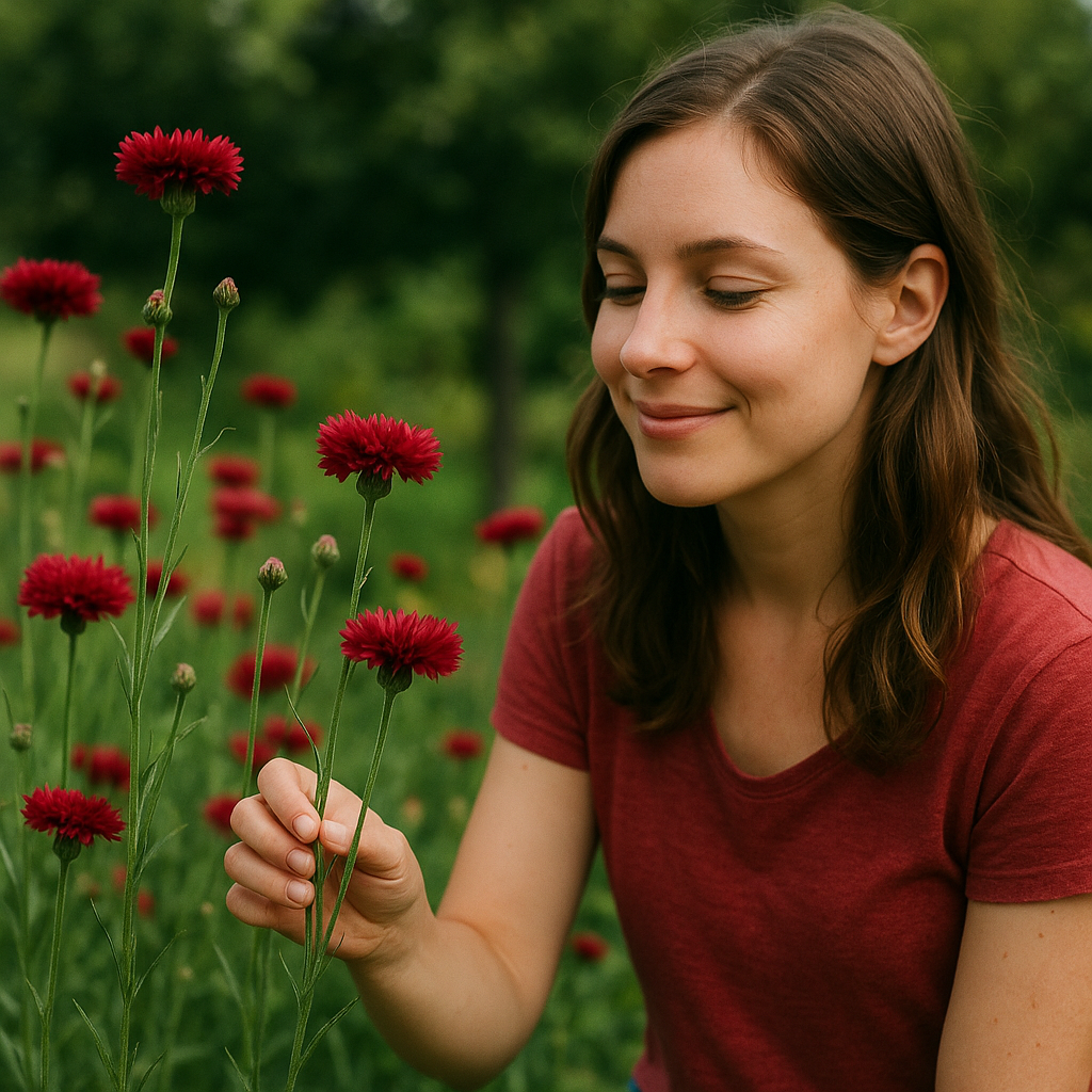 Centaurea cyanus (Cornflower, Tall Red)