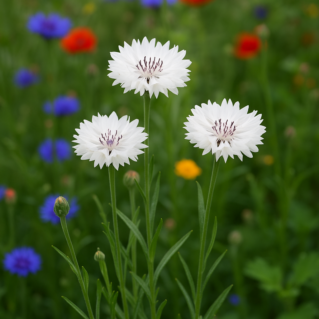 Centaurea cyanus (Cornflower, Tall White)