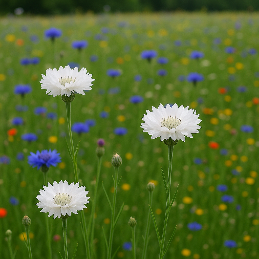 Centaurea cyanus (Cornflower, Tall White)