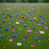 Centaurea cyanus (Cornflower, Polka Dot Mix, Dwarf Mixed)