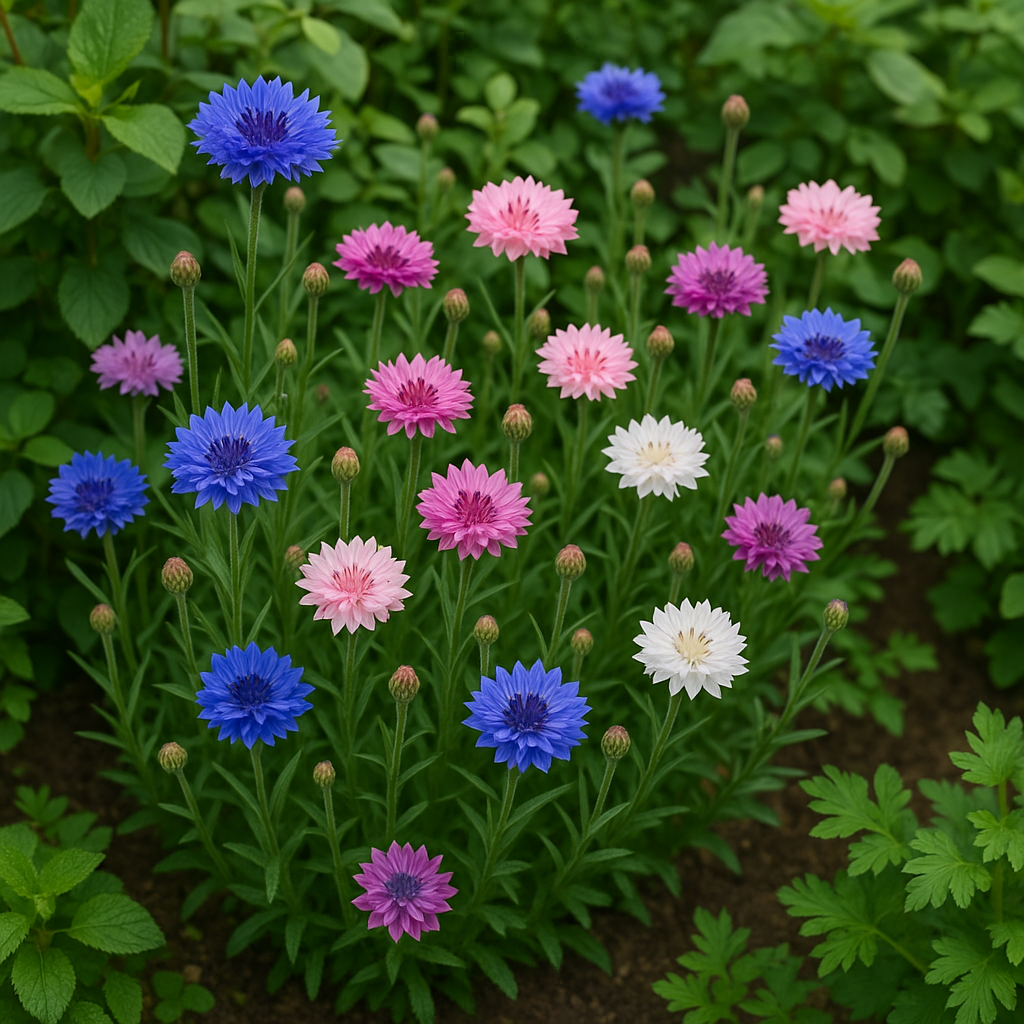 Centaurea cyanus (Cornflower, Polka Dot Mix, Dwarf Mixed)
