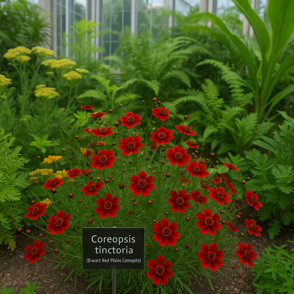 COREOPSIS tinctoria (Dwarf Red Plains Coreopsis)
