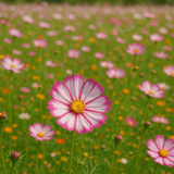 COSMOS bipinnatus 'Candystripe' (Cosmos, White w/Crimson Markings)