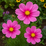 COSMOS bipinnatus 'Gloria' (Cosmos, Pink w/Purple Eye)