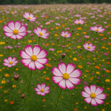 COSMOS bipinnatus 'Picotee' (White w/Magenta Edges)