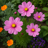 COSMOS bipinnatus 'Pinkie' (Cosmos, Pink)