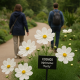 COSMOS bipinnatus 'Purity' (Cosmos, White)