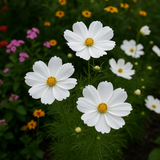 COSMOS bipinnatus 'Purity' (Cosmos, White)
