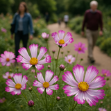 COSMOS bipinnatus 'Sea Shells' (Cosmos, Tubular petals)