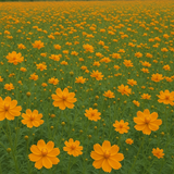 COSMOS sulphureus 'Crest Gold' (Sulphur Cosmos, Tall Gold)
