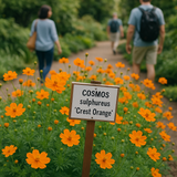 COSMOS sulphureus 'Crest Orange' (Sulphur Cosmos, Tall Orange)