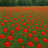 COSMOS sulphureus 'Crest Red' (Sulphur Cosmos, Tall Red)