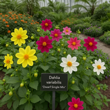 Dahlia variabilis (Dwarf Single Mix)