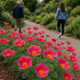 ESCHSCHOLZIA californica 'Carmine King' (California Poppy, Bi-Color Carmine King)