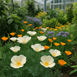 ESCHSCHOLZIA californica 'Ivory Castle'  (California Poppy, White - Ivory Castle)