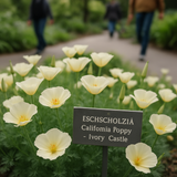 ESCHSCHOLZIA californica 'Ivory Castle'  (California Poppy, White - Ivory Castle)