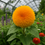 HELIANTHUS Annuus 'Dwarf Sungold' Sunflower, Dwarf Double - Dwarf Sungold (Teddy Bear)