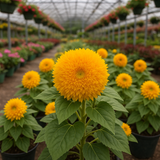 HELIANTHUS Annuus 'Dwarf Sungold' Sunflower, Dwarf Double - Dwarf Sungold (Teddy Bear)