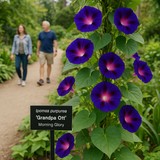IPOMOEA purpurea 'Grandpa Ott' (Morning Glory, Purple with Red Star)