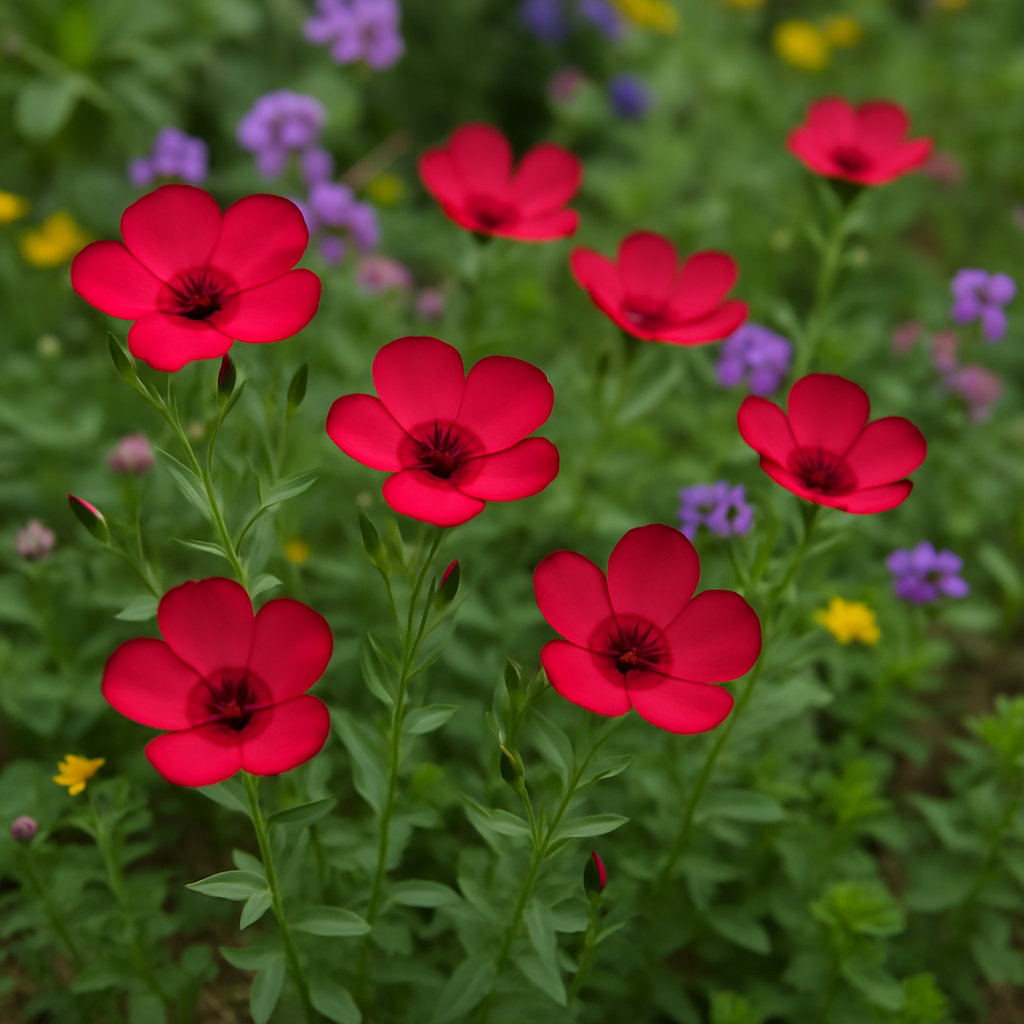Linum Injection Linum Grandiflorum Rubrum Invasive