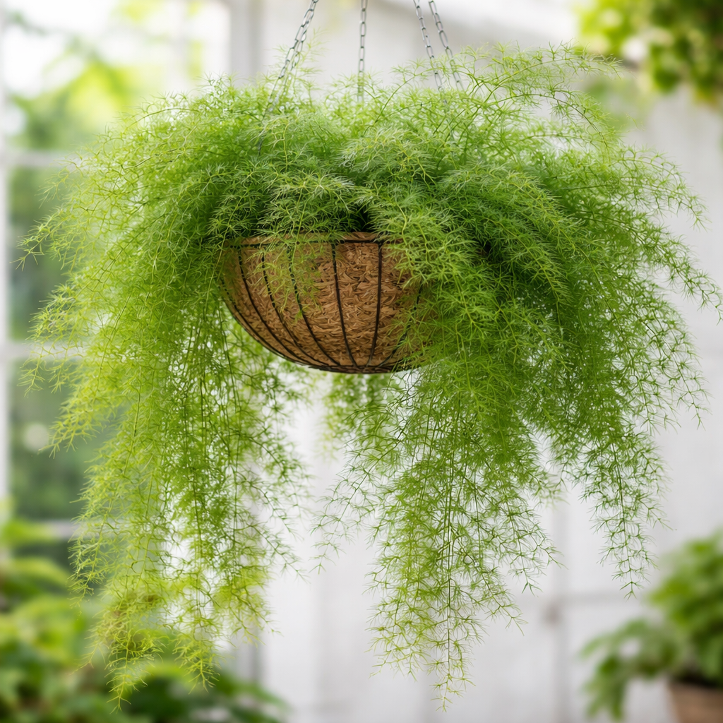 asparagus setaceus hanging fern plant Asparagus setaceus (Asparagus Fern, Climbing Asparagus, Grass Fern, Lace Fern) 1 lb (~ 12000 Seeds)