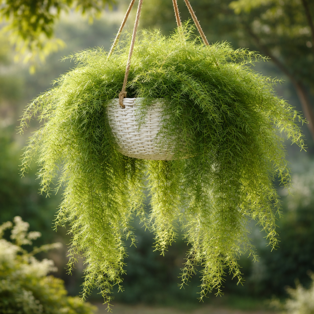 asparagus fern hanging plant Asparagus setaceus (Asparagus Fern, Climbing Asparagus, Grass Fern, Lace Fern) 1 lb (~ 12000 Seeds)