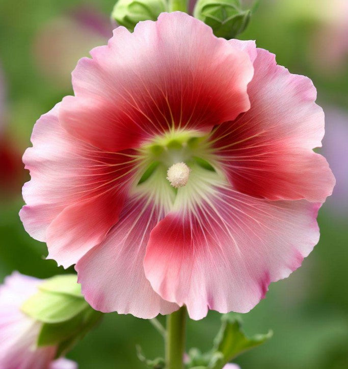 Alcea rosea Hollyhock, Single Mixed – MySeedsCo