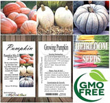 Pumpkin Mix II - Dill Atlantic Giant, Casper White, Cinderella Rouge VIF D'Etampes, & Jarrahdale Blue Pumpkin Seeds