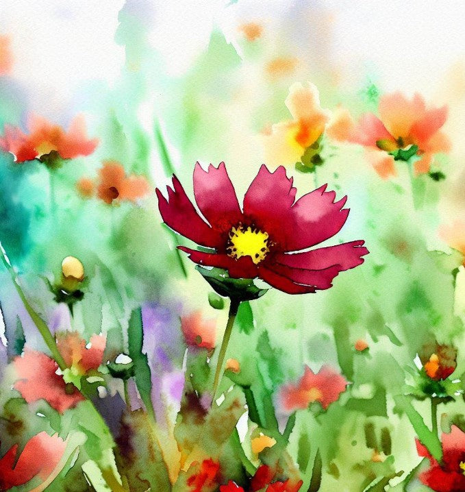 COREOPSIS tinctoria (Dwarf Red Plains Coreopsis)