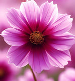 COSMOS bipinnatus 'Radiance' (Cosmos, Deep Rose w/Crimson Eye)