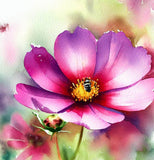 COSMOS bipinnatus 'Radiance' (Cosmos, Deep Rose w/Crimson Eye)