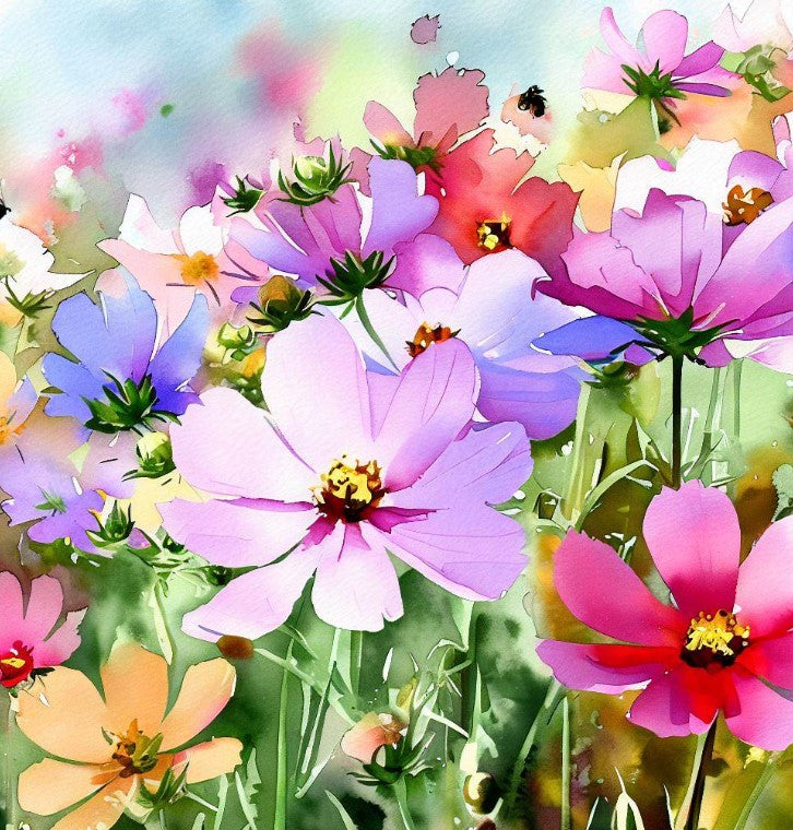 COSMOS bipinnatus 'Sensation Mix' (Cosmos, Tall Mixed)