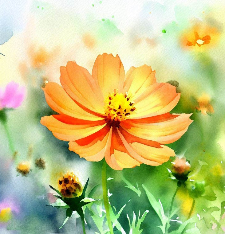 COSMOS sulphureus (Cosmos, Dwarf Orange)