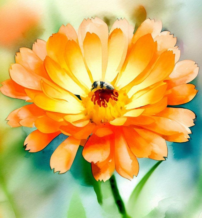 Calendula offinalis (Calendula, Orange: Ball's Orange)