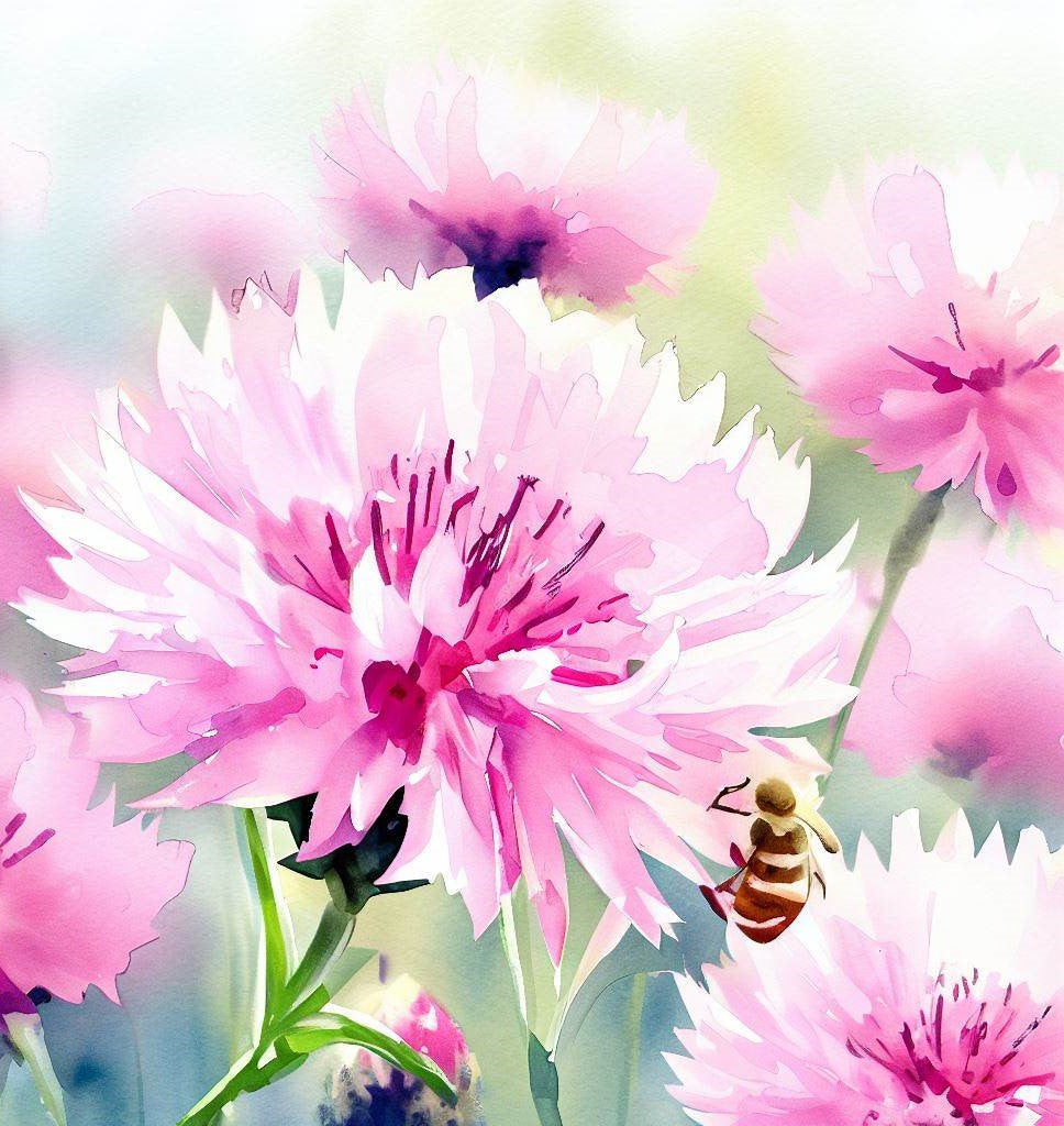 Centaurea cyanus (Cornflower, Tall Pink)
