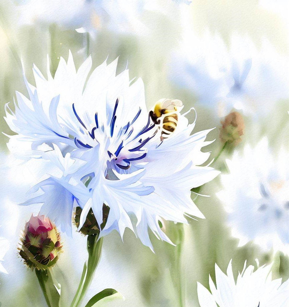 Centaurea cyanus (Cornflower, Tall White)