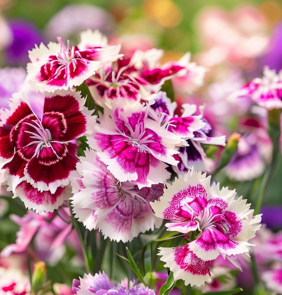 Collection Beautiful Flowers Assorted Aster Daisy Rose Phlox