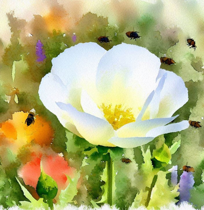 ESCHSCHOLZIA californica 'Ivory Castle'  (California Poppy, White - Ivory Castle)