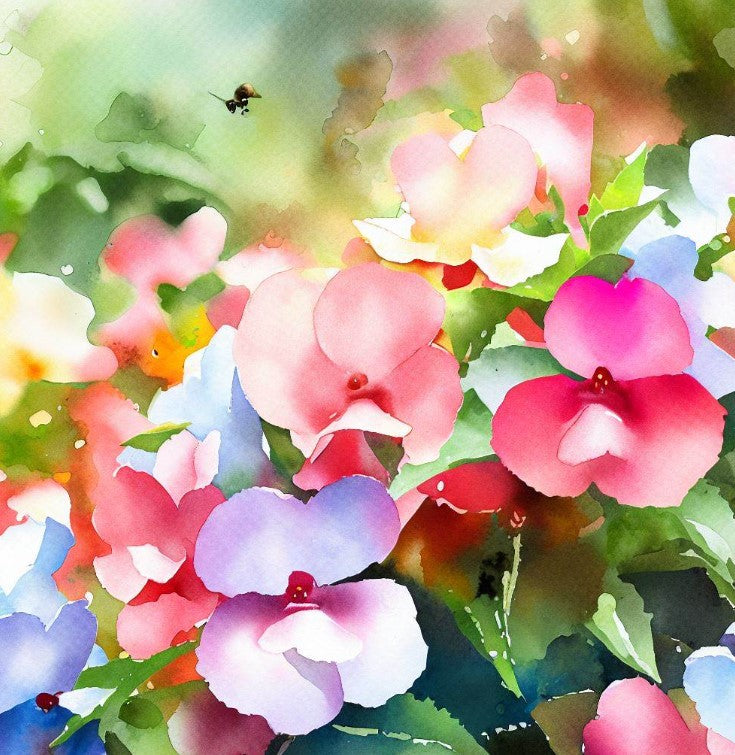 IMPATIENS balsamina 'Bush Mix' (Balsam - Bush Mix)