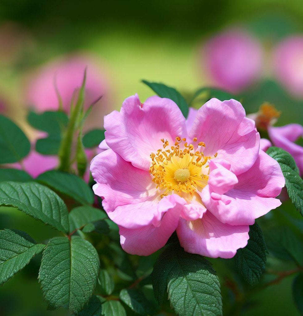 Sand Rosa Rosa rugosa (Sand Rose, Hedgehog Rose, Wrinkled Rose, Rugosa rose, Jap ...