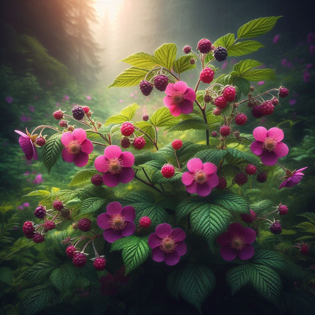 Purple Flowering Raspberry Tree Rubus odoratus (Purple-flowering Raspberry, Purpleflowering Raspberry ...